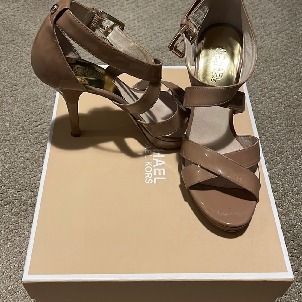Michael Kors Evie Platform Heels, Dark Khaki
